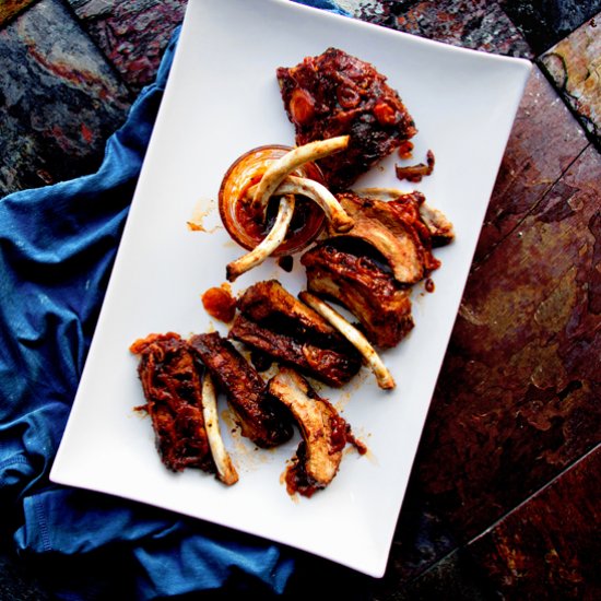 Grilled Strawberry BBQ Pork Ribs