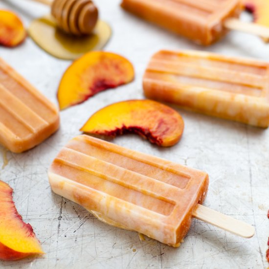 Roasted Peaches and Cream Popsicles