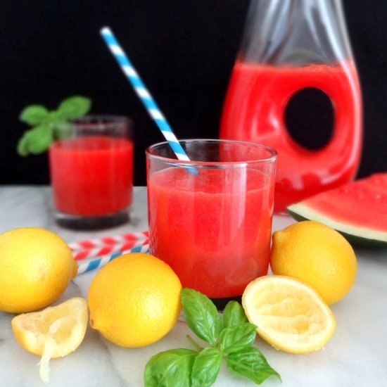 Basil watermelon lemonade