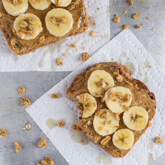 Peanut Butter Honey Crunch Toast