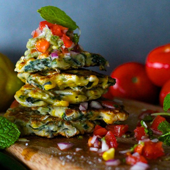 Sweetcorn & Spinach Fritters