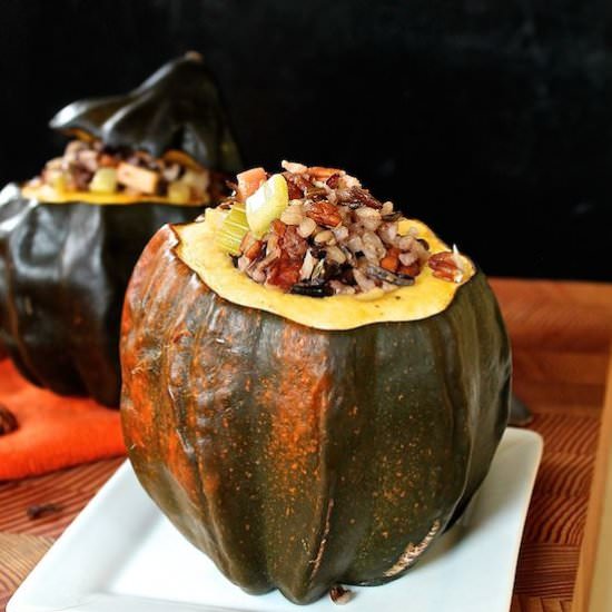 Wild Rice Stuffed Acorn Squash