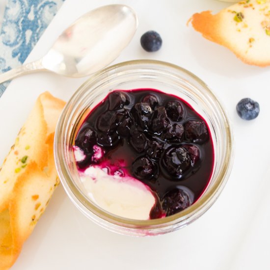 Blueberry Panna Cotta w/Tuiles