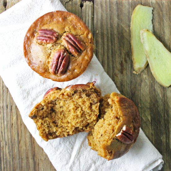 Vegan Sweet Potato Ginger Muffins