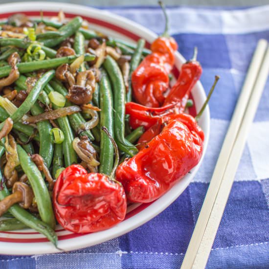 Green Bean & Nameko Stir Fry