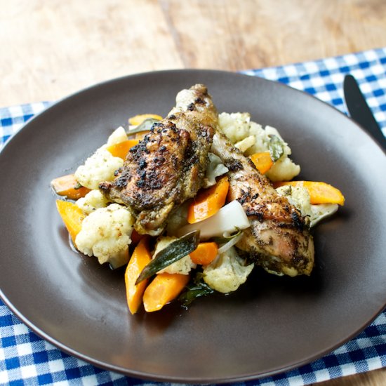 Chicken with sage, lemon and garlic