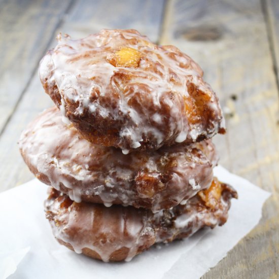 Maple Whiskey Peach Fritters