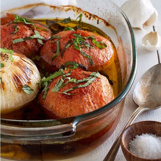 Tomatoes and Onions in Olive Oil