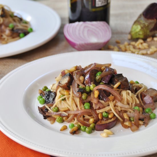 Smoky Pasta with Japanese Eggplant