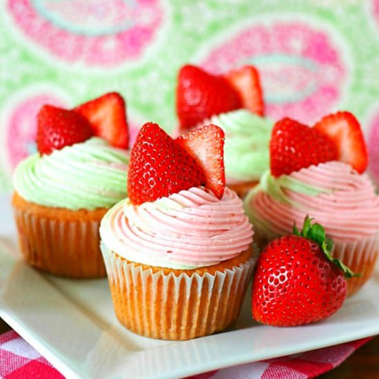 Strawberry Key Lime Cupcakes