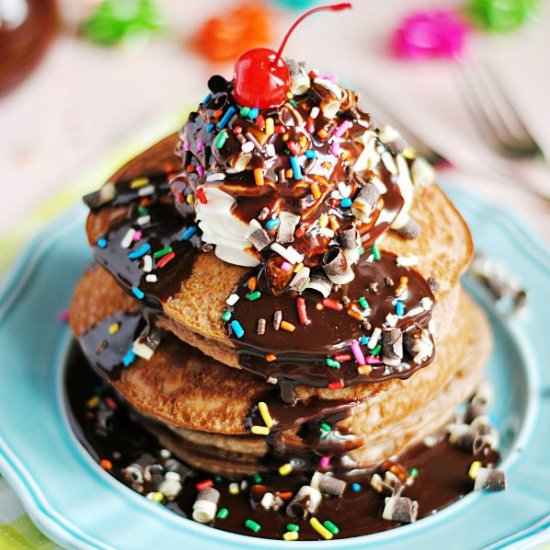 Brownie Batter Pancakes