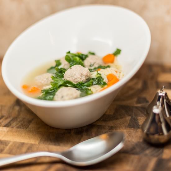 Turkey Meatball Soup with Kale