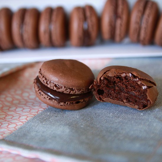 Dark Chocolate & Orange Macarons