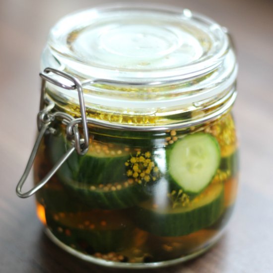 Pickled cucumber with fennel flower