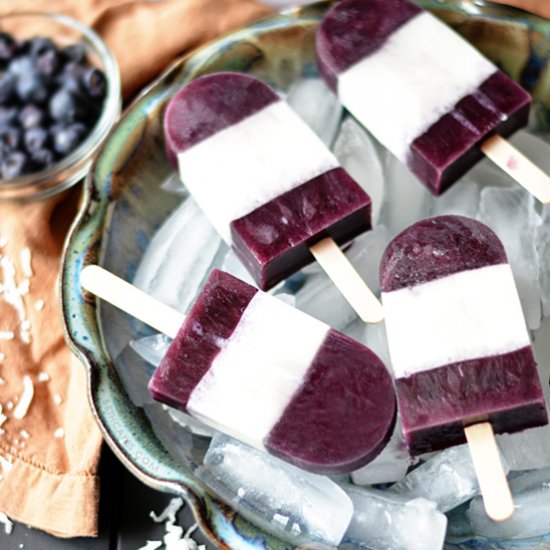 Blueberry Coconut Popsicles