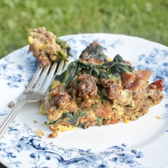 Spinach & Bacon Hamburger Pie