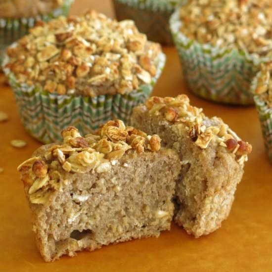 Applesauce Muffins with Granola Top