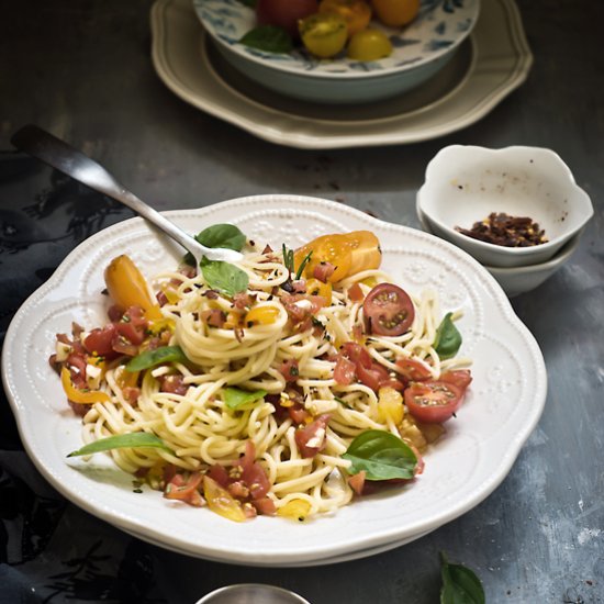 Pasta with Salsa Cruda