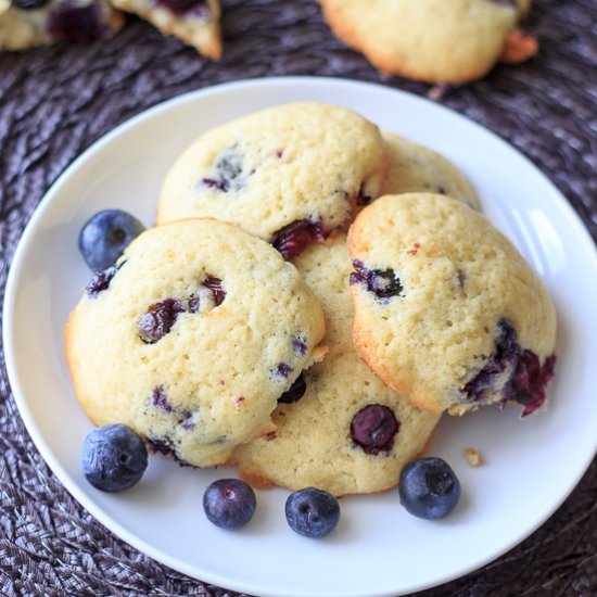 Lightly Lemony Blueberry Cookies