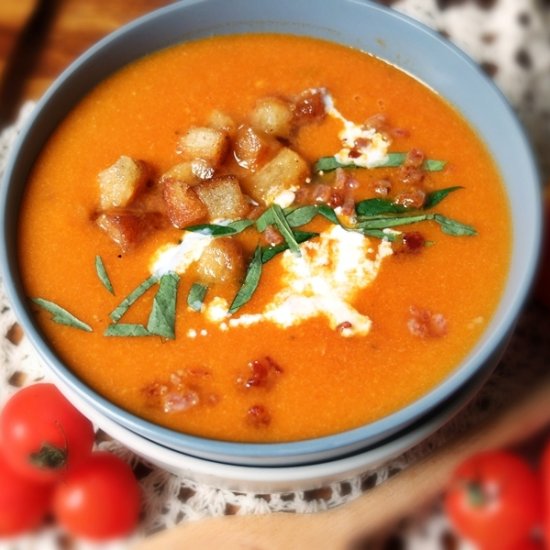 Homemade Tomato and Bacon Soup