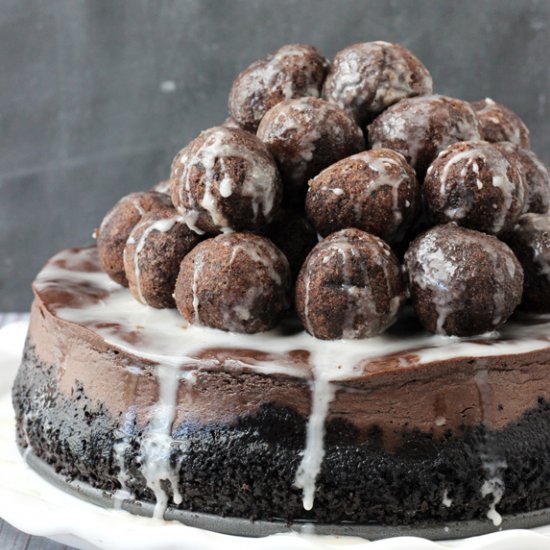 Chocolate Donut Hole Cheesecake