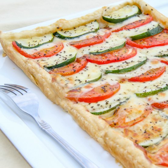 Tomato Zucchini and Cheese Tart