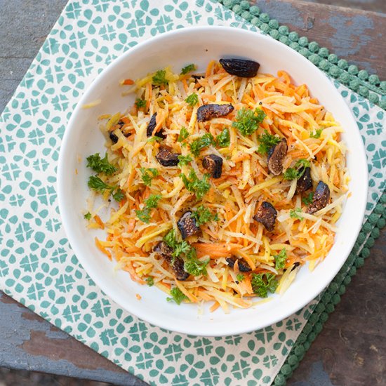 Rainbow Carrot Salad w Dried Figs