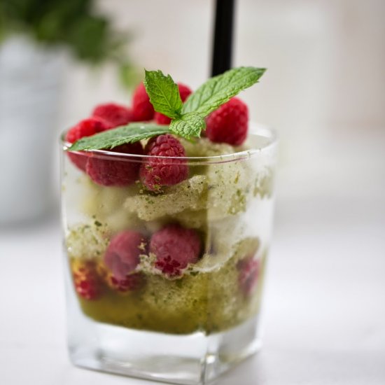 Mint Granita and Strawberries