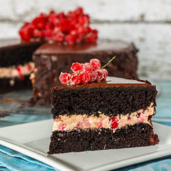 Chocolate Red Currant Creme Cake