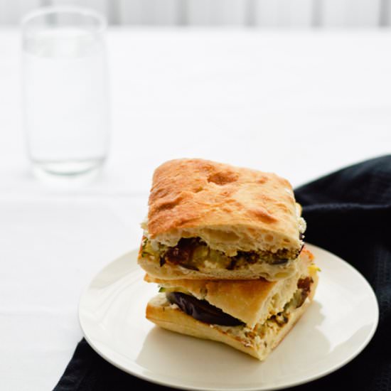 Grilled Eggplant Feta Sandwich