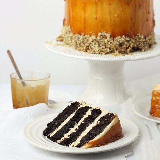 Chocolate and Caramel Layer Cake