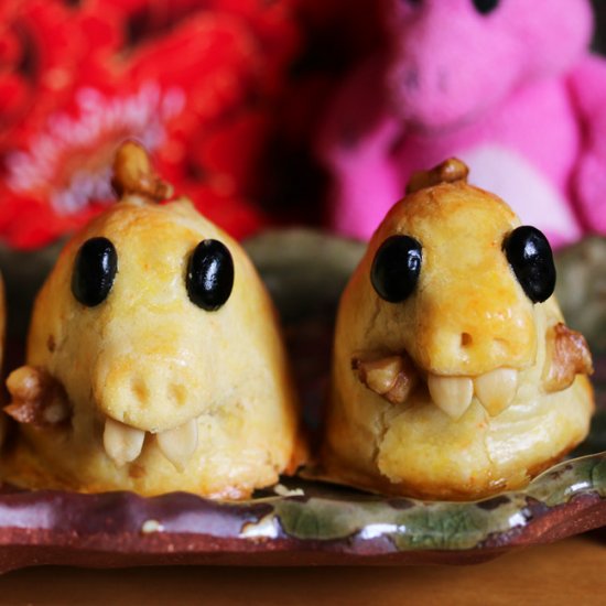 Dinosaur Walnut Mooncakes