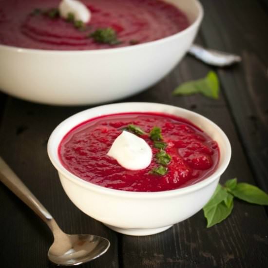 Lemon Basil Beet Soup