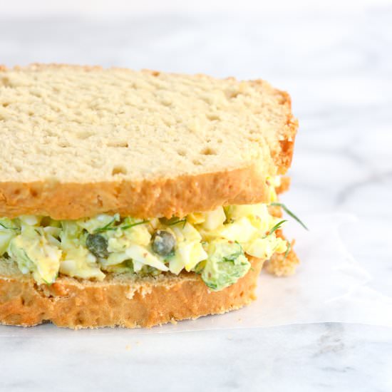 Dill & Caper Egg Salad (Mayo Free)