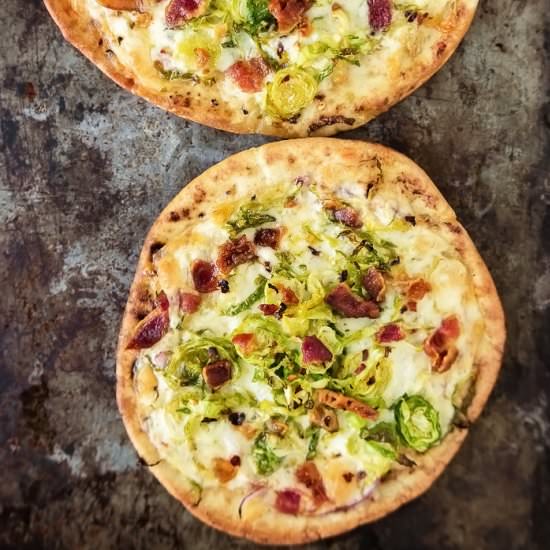 Pita Pizza with Brussels Sprouts