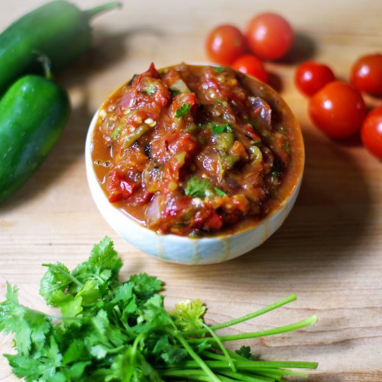 Roasted Tomato and Jalapeno Salsa