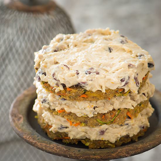 Raw, Vegan Carrot Zucchini Cake