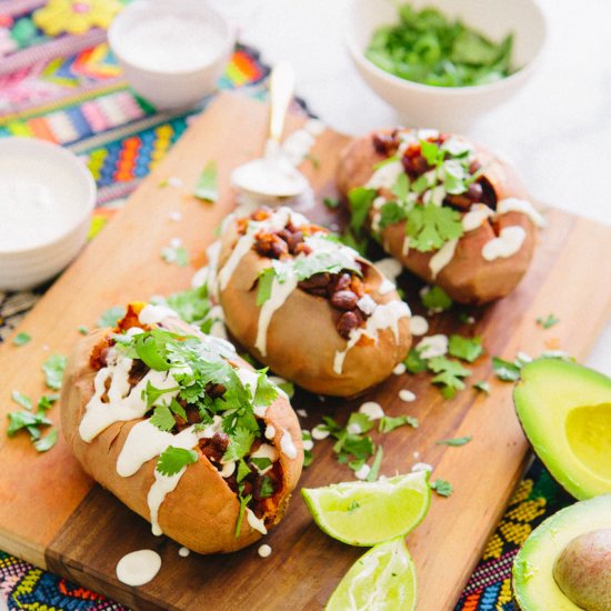 Baked, Stuffed Sweet Potatoes