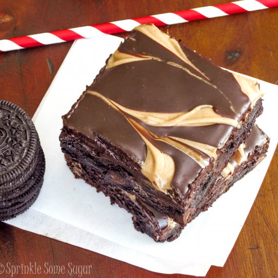 Peanut Butter Ganache Oreo Brownies