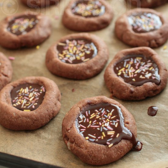 Chocolate Thumbprint Cookies