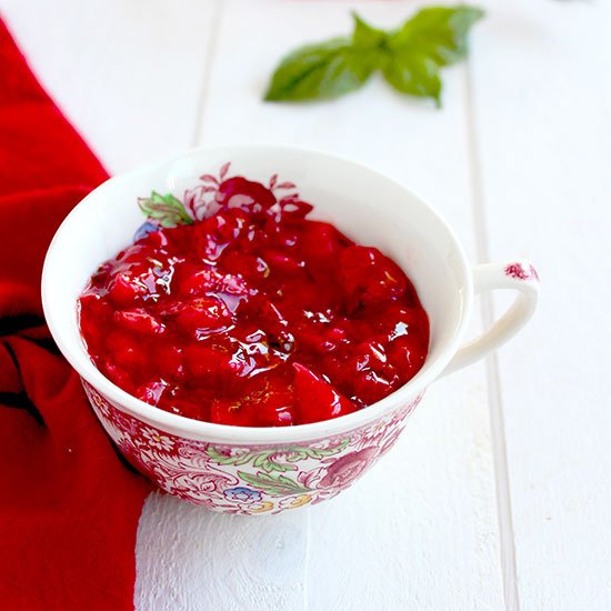 Chunky Strawberry Basil Sauce