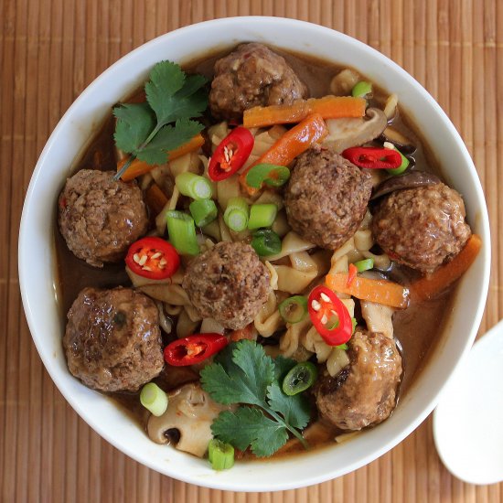 Beef Meatball Noodle Soup