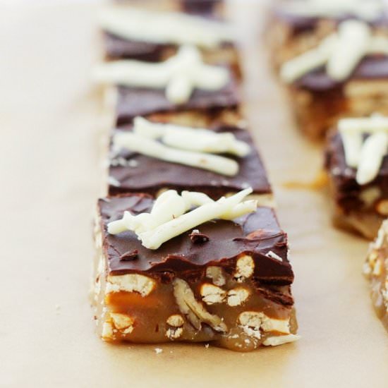 Pretzel Caramel Chocolate Bars