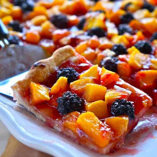 Mango blackberry tart