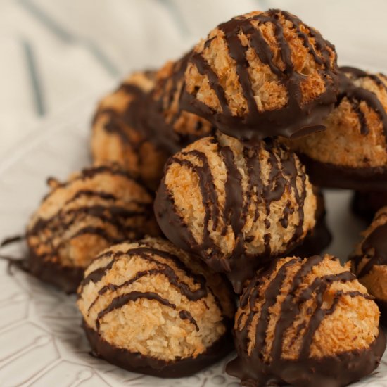 Chocolate Dipped Coconut Macaroons