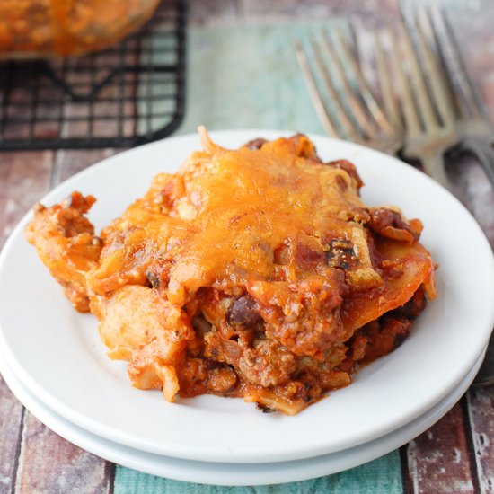 Mexican Lasagna with Hatch Chilies