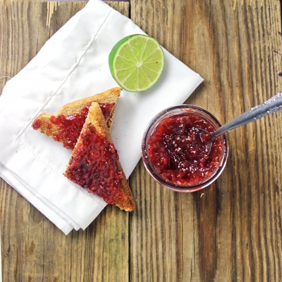 Raspberry Lime and Jalapeño Jam