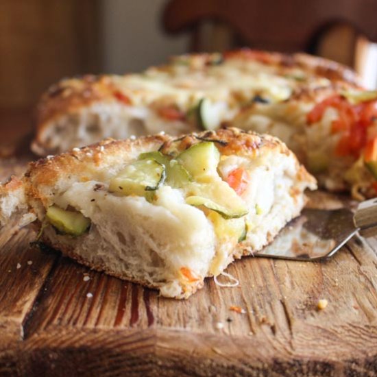 Zucchini Tomato Focaccia Bread