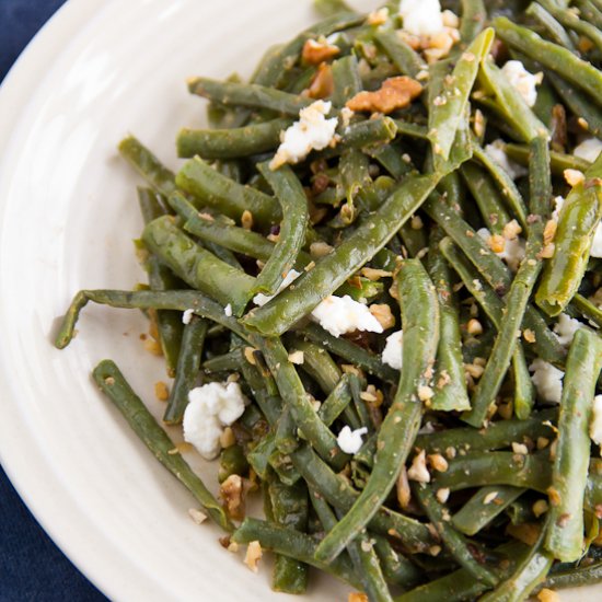 String Beans Walnuts & Cheese Salad