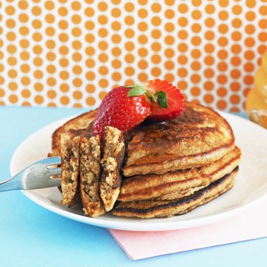 Peanut Butter Pancakes (Healthy!)